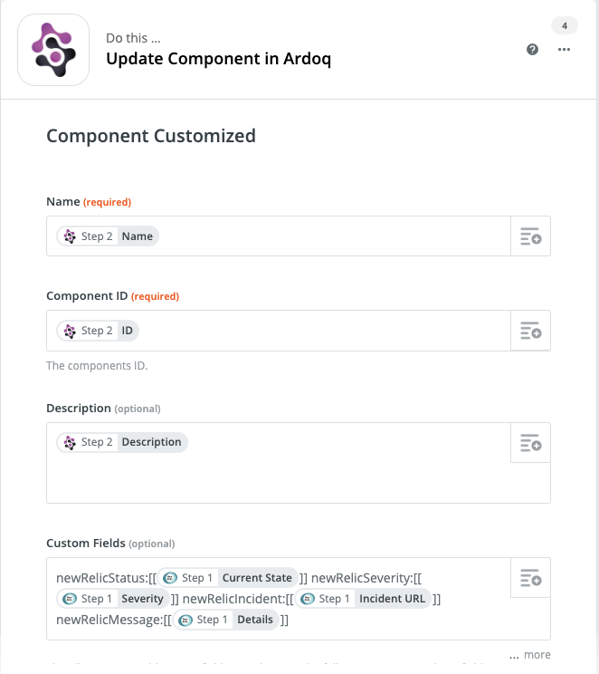 Ardoq update component