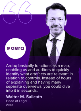 walter-m-salicath quote 'Ardoq basically functions as a map, enaling us and auditors to quickly identify what artefacts are relevant in relation to controls'