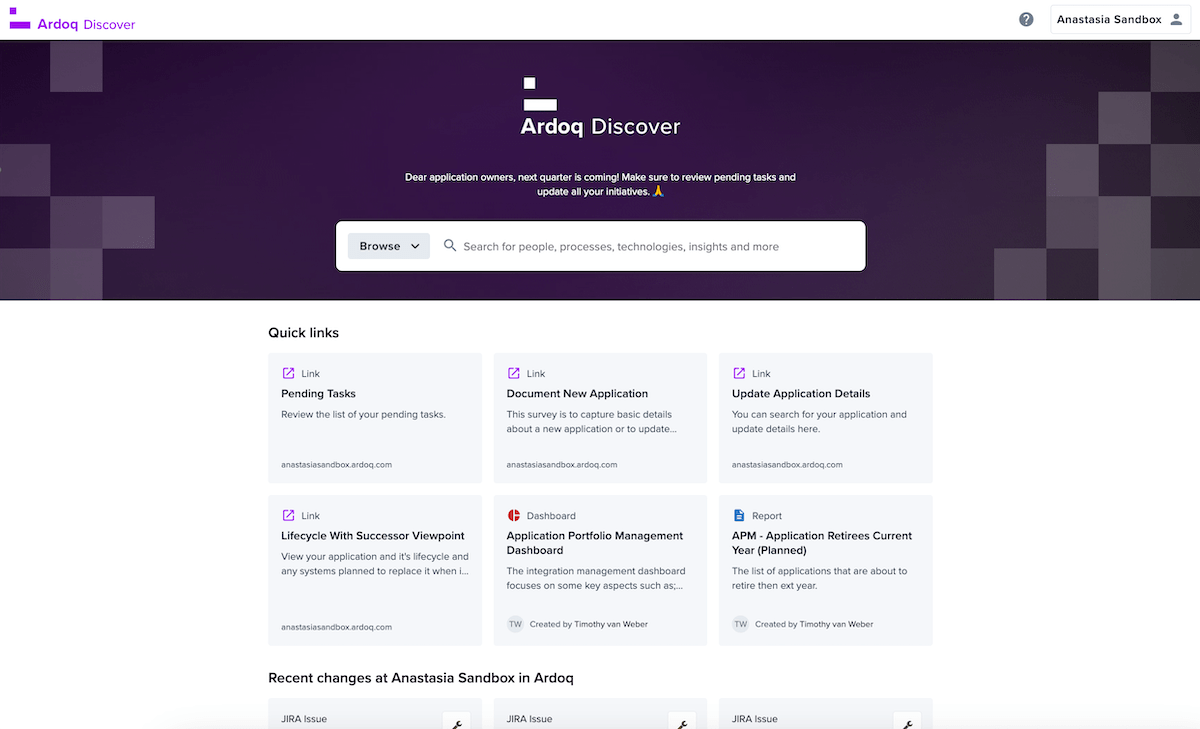ardoq discover single source of truth for application owners
