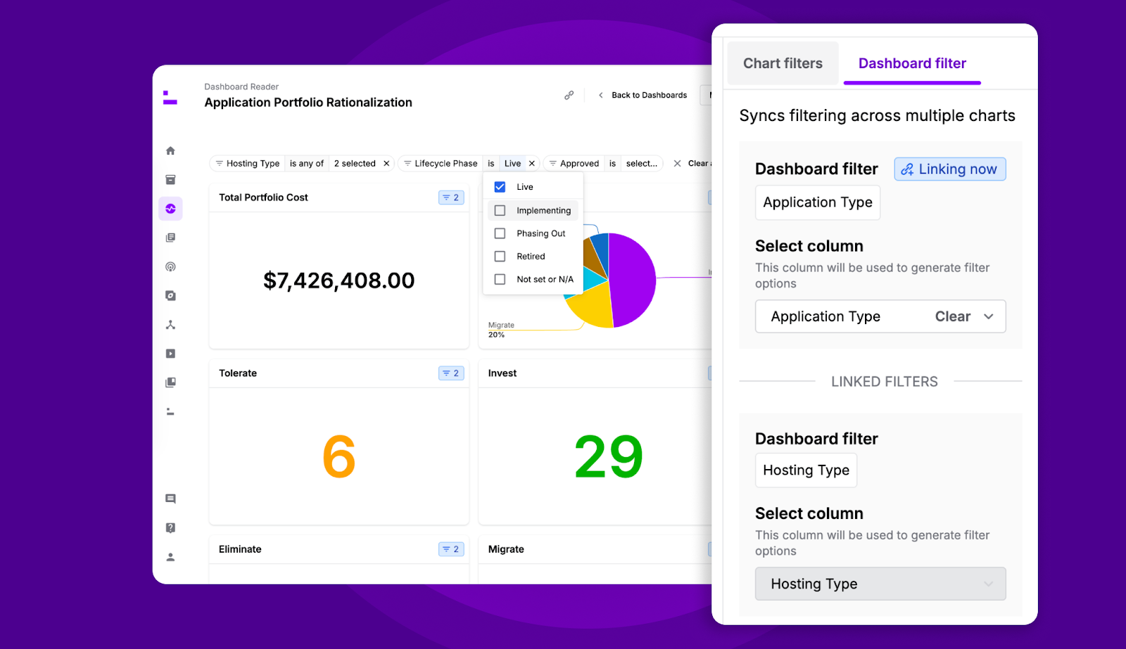 ardoq apm dashboard filter
