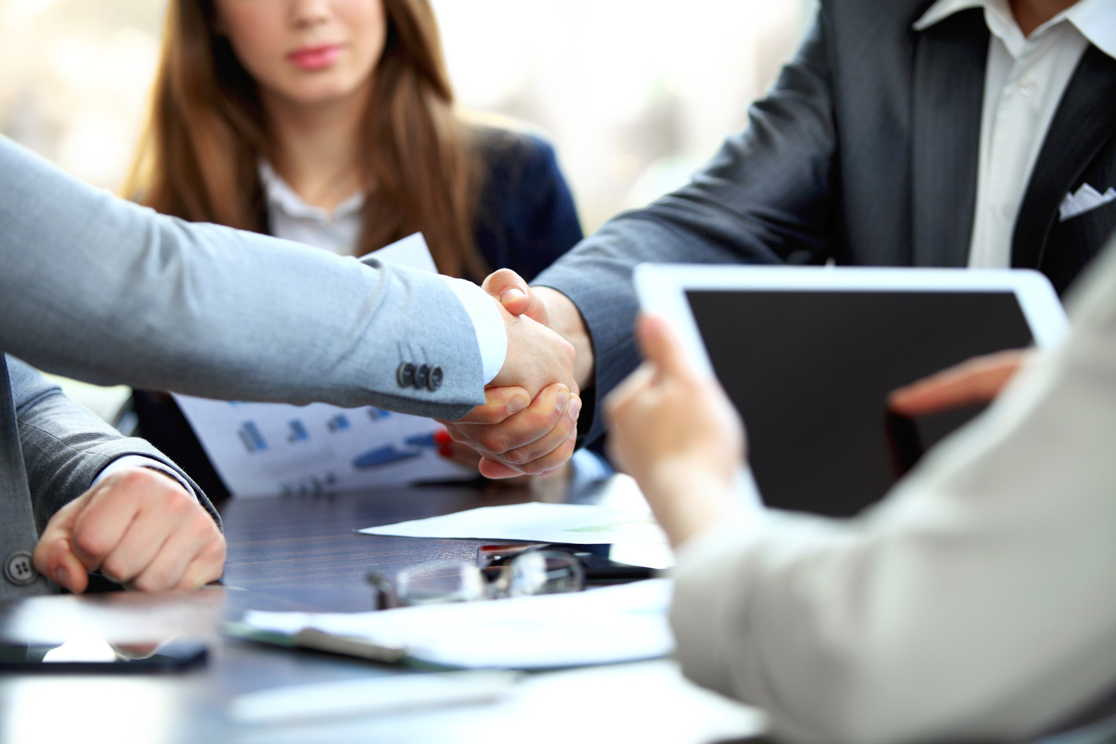 meeting, shaking hands